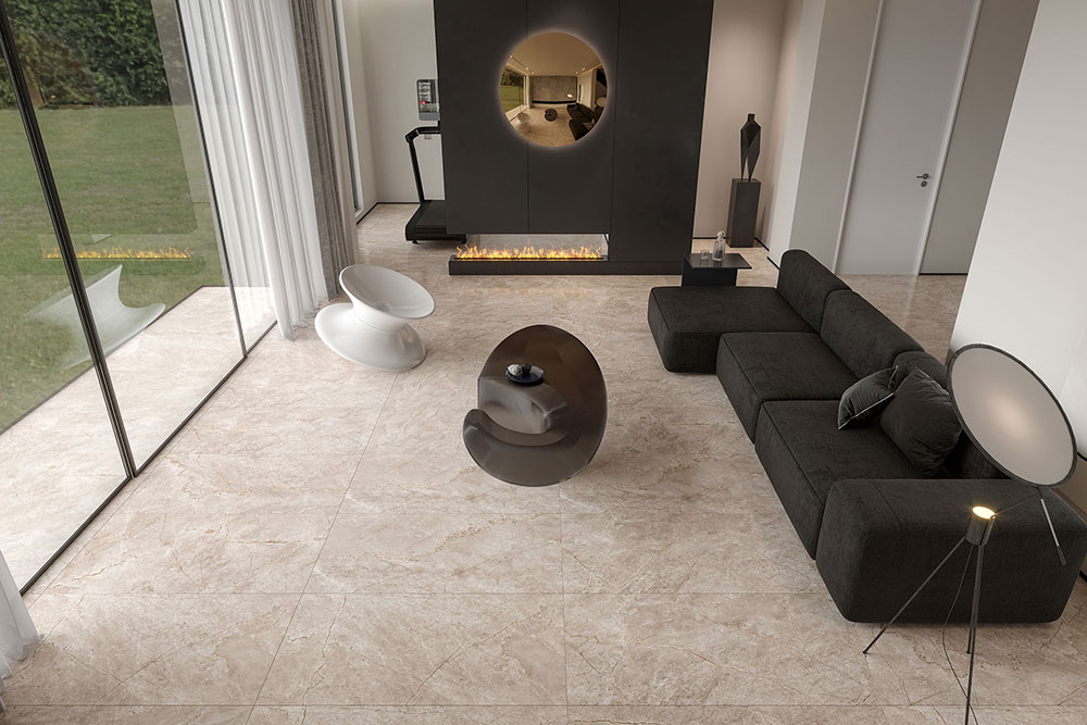 Buy Newton Greige Tile Glazed Vitrified Tiles Nitco Tiles & Marble